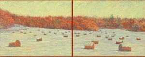 Cold February Afternoon, Snow Capped Haystacks Near Wakefield, Quebec by David W Jones
